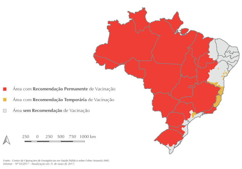 mapa febre amarela